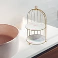 thumbnail image 4 of Organizador de baño de encimera, bandeja de tocador con estante para cosméticos, perfumes y cuidado de la piel. 2 niveles, 4 of 8