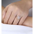 thumbnail image 6 of vylahjewellery Vermeil Rose Gold Engagement Ring Milgrain Band Sparkling Moissanite Promise Halo Ring Pear Cut Diamond Ring Bridal Wedding Ring, 6 of 7