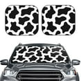 thumbnail image 2 of Balery Cow Print Black White Sun Shield 2 Pack For Car Front Windows Foldable Sun Visor Protector Blocks Max Uv Rays And Keeps Your Vehicle Cool For Most Sedans Suv Truck, 2 of 7