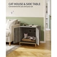 thumbnail image 4 of Hzuaneri Hidden Cat Litter Box Enclosure, 23.6" Wooden Indoor Cat House, Litter Box Furniture Cabinet for Self-Cleaning Litter Boxes, Greige Gold, 4 of 14