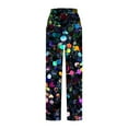 thumbnail image 5 of xjwjuw Womens Casual Sparkly Sequin Pants High Waisted Wide Leg Palazzo Bell Bottom Dance Trousers Loose Pull On Comfy 70s Magic Glitter Disco Party Long Maxi Pants, 5 of 5