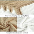 thumbnail image 2 of ZXNYH Cotton Oversize Cable Knit Sherpa Twin Blanket for Couch (60"x80"), Soft Warm Fleece Knitted Throw for Bed, Sofa, Chair - Extra Cozy, Machine Washable, Comfortable Home Decor, White, 2 of 4