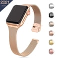 thumbnail image 2 of Pulsera delgada Banda de metal para Apple Watch 8 7 6 SE 5 4 3 38 40 41 45 49MM Correa milanesa de acero ultra inoxidable para iwatch 42 44MM Tan Jianjun unisex, 2 of 2