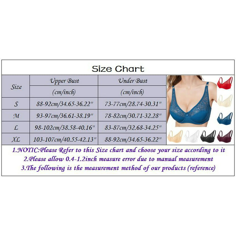 Women's Border Bra Lace Adjustable Bra With Steel Ring Gathered Up To Hold  Breathable Large Women's Bra