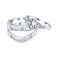thumbnail image 2 of Bling Jewelry Womens 2CT Solitaire AAA CZ Baguette Engagement Ring Set 925 Sterling Silver, 2 of 4