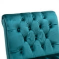 thumbnail image 6 of Accent Living Room Chair, Modern Button Tufted Velvet Upholstered Leisure Recliner Chair with High Back and Rubber Wood Legs, Armless Single Sofa Chair Lounge Chair for Home Bedroom Office, Teal, 6 of 7