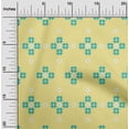 thumbnail image 2 of oneOone Velvet Medium Yellow Fabric Geometric Fair Isle Pattern Quilting Supplies Print Sewing Fabric By The Yard 58 Inch Wide, 2 of 4