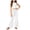 White, variant on WRKEKC Girls Athletic Sets Solid Round Neck White Sleeveless Tank and Cotton Linen Flare Pants Set for 4-14 Years