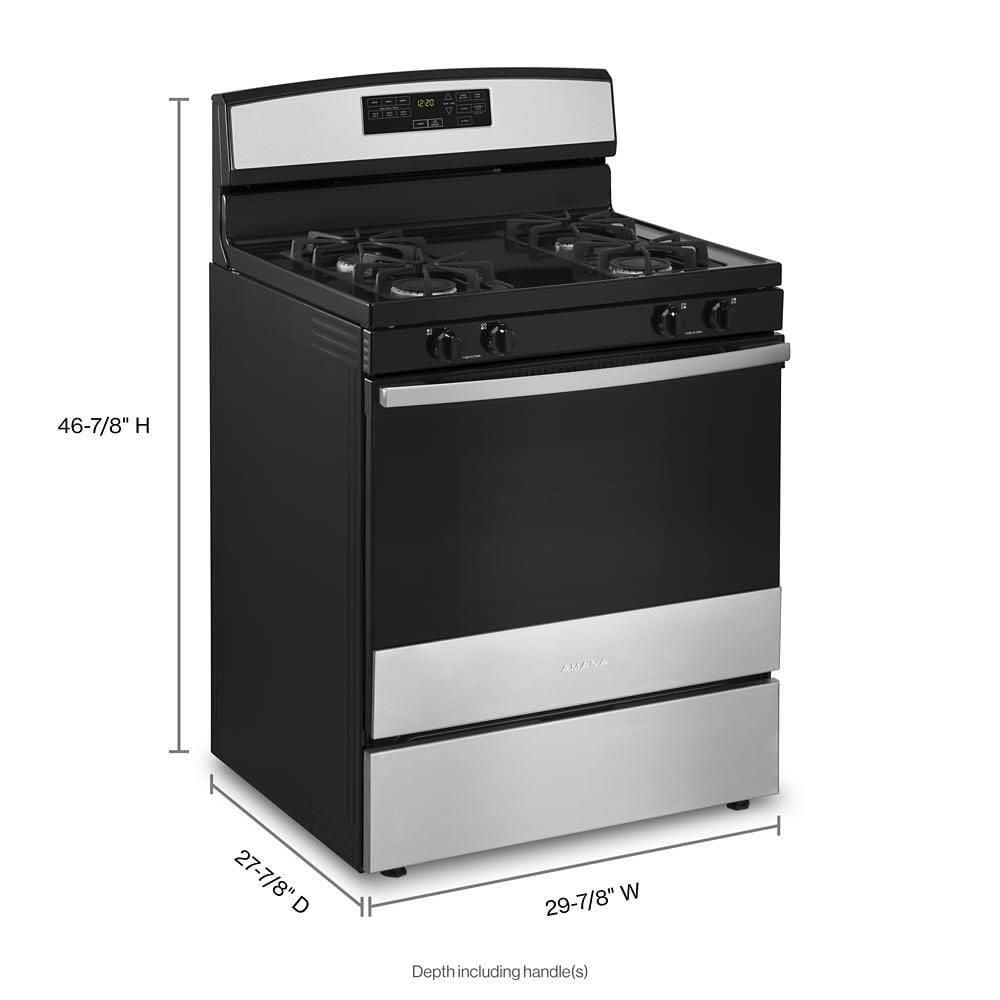 Amana Agr6603sm 30" Wide 5 Cu. Ft. Free Standing Gas Range - Stainless Steel