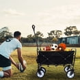 thumbnail image 4 of E-Western Minimeetall Collapsible Foldable Wagon Cart with Strapping System, Beach & Utility Cart, Grocery, Camping, Gardening, Fishing Supports 225lbs Black, 4 of 12