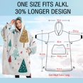 thumbnail image 4 of Oversized Wearable Blanket Hoodie,White Christmas Tree Pattern Sherpa Blanket Hoodie with Super Pockets,Super Warm Fuzzy Pullover for Women & Men, 4 of 6