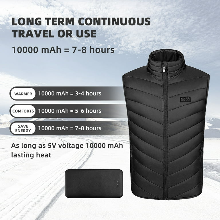 ODPD Men's Women's Lightweight Heated Vest USB Electric Heating Jacket Vest  Outdoor Warm Coat for Outdoor Riding Skiing Fishing Hunting ( No Battery