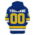 thumbnail image 2 of Custom Your Own Style Stitched Name Number Ice Hockey Jersey Winter Hoodie Blue, 2 of 2