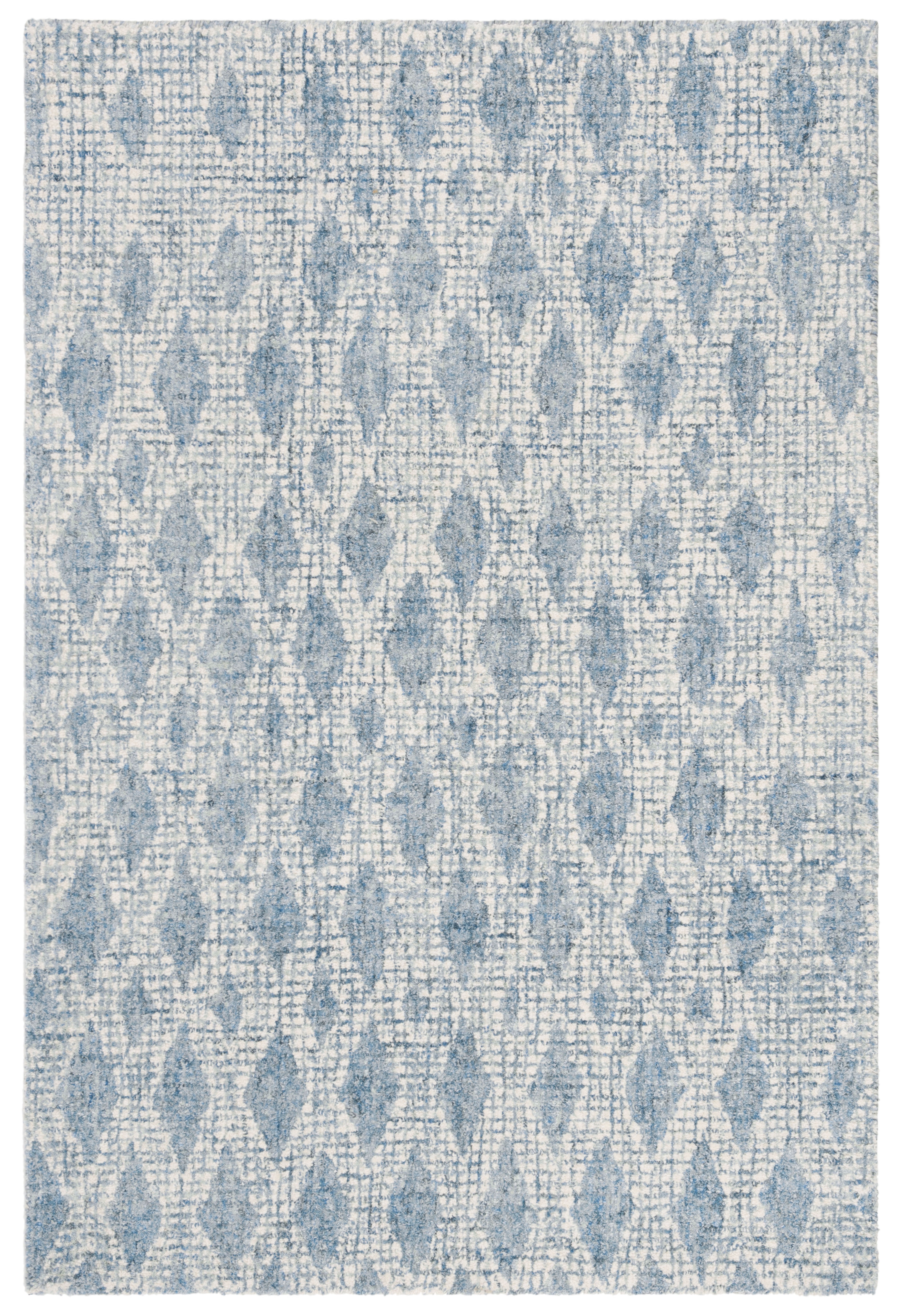 SAFAVIEH Abstract Darian Geometric Diamonds Area Rug, Ivory/Blue, 3' x 5'