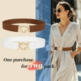 thumbnail image 4 of Timarkment 2pcs Womens Belts Stretch Belts for Women Elastic Skinny Women's Belt Coffee White Ladies Belts, 4 of 6