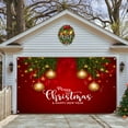 thumbnail image 2 of 7x8 Ft Christmas Garage Door Banner Merry Christmas & Happy New Year Ornaments Snowflakes Banners for Outside Inside Winter Door Cover Garage Wall Covering for Party Garage Decorations, 2 of 6