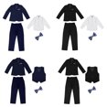 thumbnail image 6 of FLMEI Kids 4Pcs Tuxedo Suits for Boys Suit Outfit 5 Piece Set Teen Dress Clothes Little Big Girls Formal Wear boys dress shirts Boys Dress Suit, 6 of 8