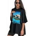 thumbnail image 3 of Plus Size Shirt for Women Oversized Black Tops for Women Short Sleeves Shirt for Women Sea Turtle T Shirt Crewneck Shirt for Women M, 3 of 5