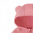thumbnail image 4 of HCNTES Baby Bear Outfit Suit Fold Over Mittens Footies Girls Boys Winter Fleece Clothes Hooded Jumpsuit Romper(G110-Pink,9-12 Months), 4 of 7