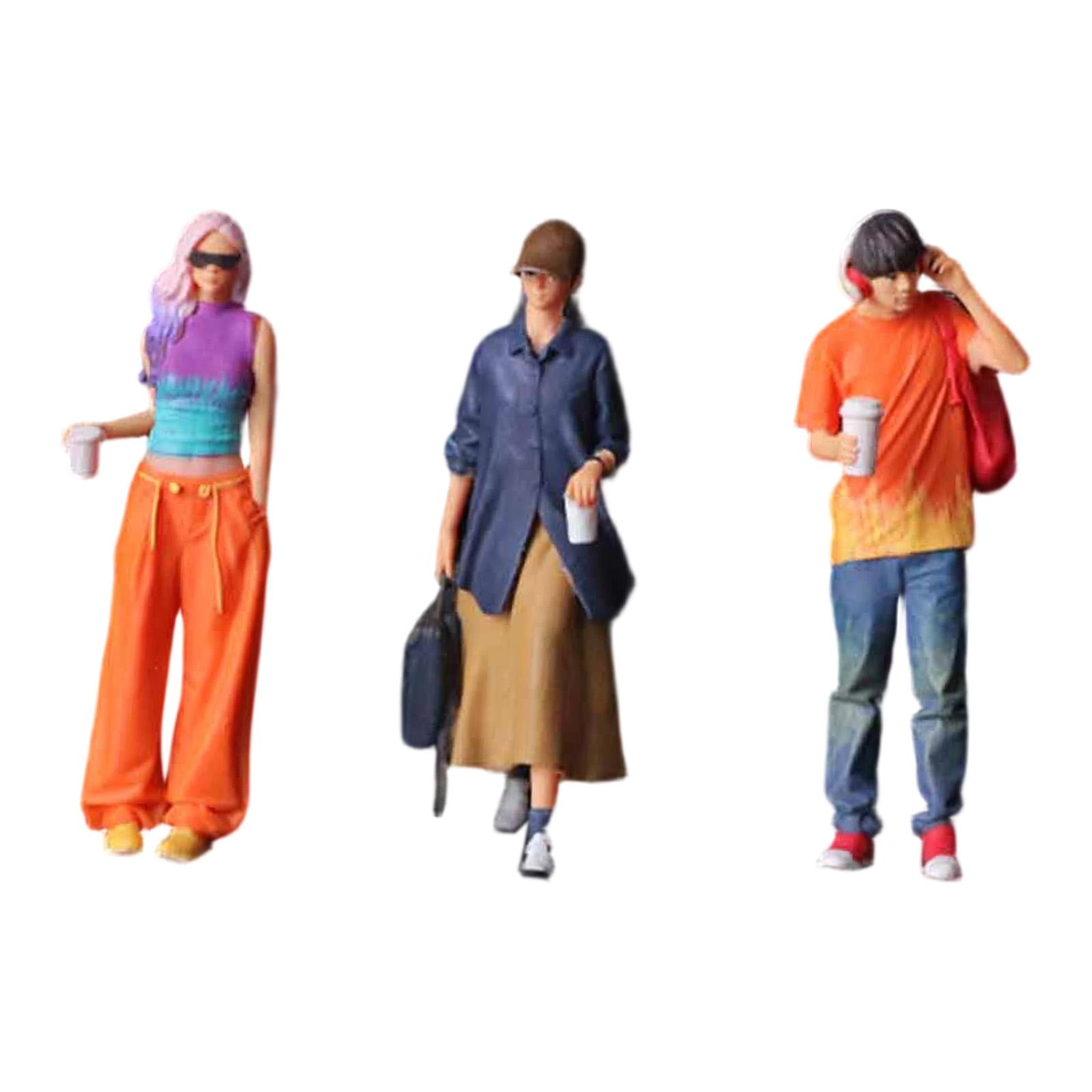 Miniature People Figure Diecast Resin Hand Painted 1:64 Scale Model Gift for Collectors Display Hobby