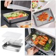 thumbnail image 3 of SUTENGDA 1 Set of Stainless Steel Roasting Pan with Rack Kitchen Storage Pan Oil Straining Grill Plate, 3 of 7