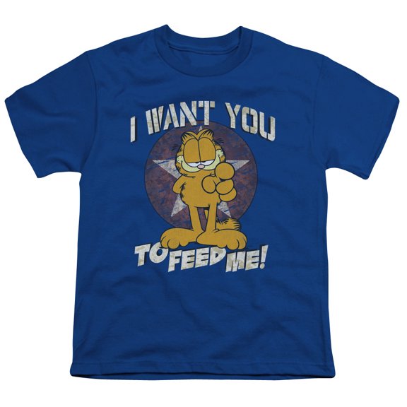 Garfield I Want You S/S Youth 18/1 T-Shirt Royal Blue