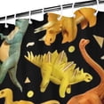 thumbnail image 3 of Black Toy Like Dinosaurs Pattern Shower Curtain 72"x84" ,Bathroom Decorative Shower Curtains Set with 12 Hooks,Modern Waterproof Washable Shower Curtain, 3 of 6