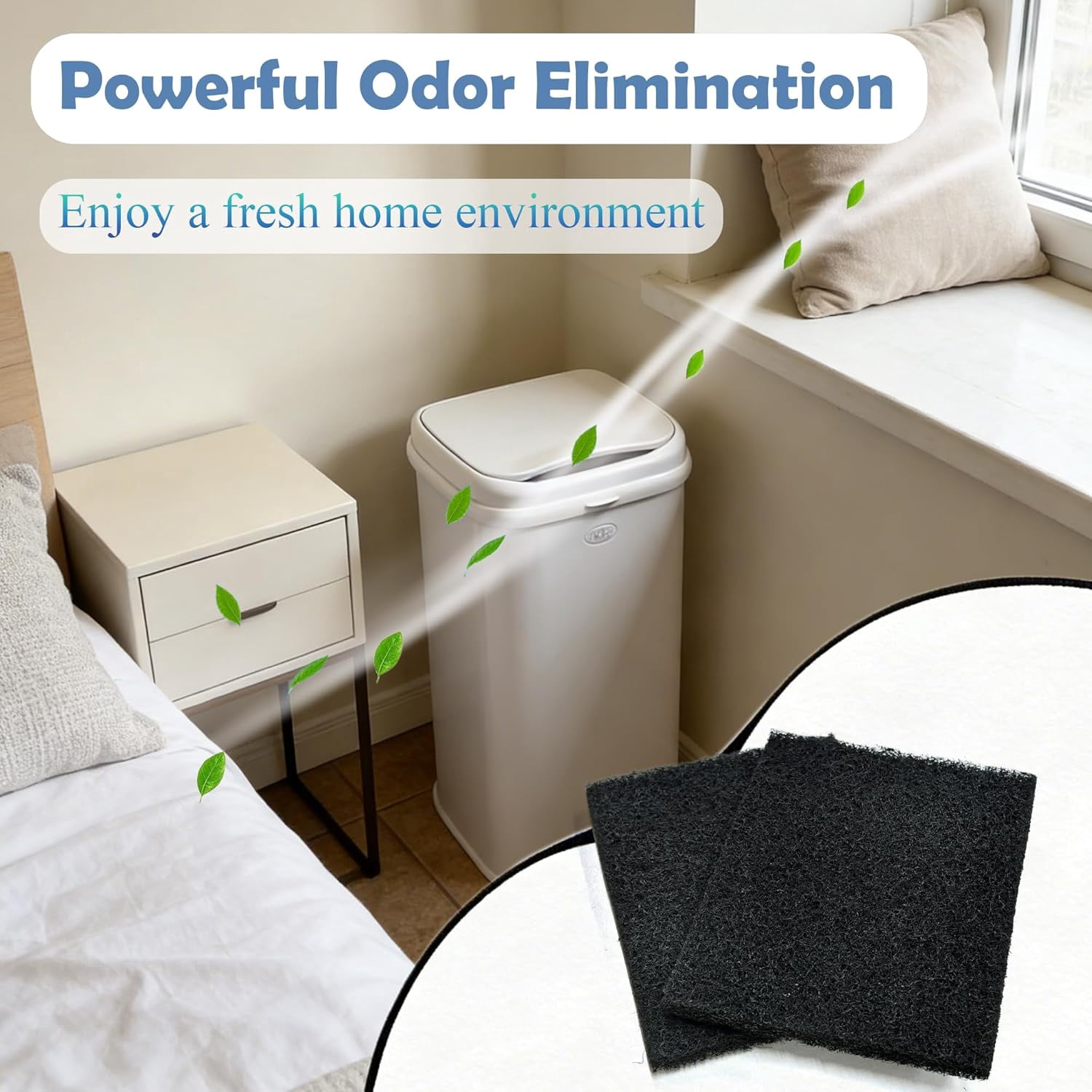12 Pack Activated Carbon Deodorizer for Ubbi Adult Diaper Pail, Stick-On Charcoal Odor Absorbing Filters for Adult Steel Diaper Pail for Seniors Odor Free, One Year Pack, Keep Home