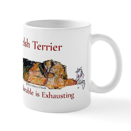 

CafePress - Exhausted Welsh Terrier - 11 oz Ceramic Mug - Novelty Coffee Tea Cup