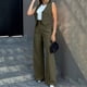 thumbnail image 4 of Traje elegante de color liso para mujer: conjunto de chaleco, camiseta sin mangas y pantalones anchos. Conjunto informal/formal, tejido cómodo. Tallas S-XXL., 4 of 8