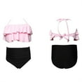 thumbnail image 5 of Glisme Girls Swimsuits High Elasticity Swimwear Nylon Two Piece Bathing Suit For Kids Youth Pool Beach Ocean Water Outfit Size 3-4 Years Pink, 5 of 5