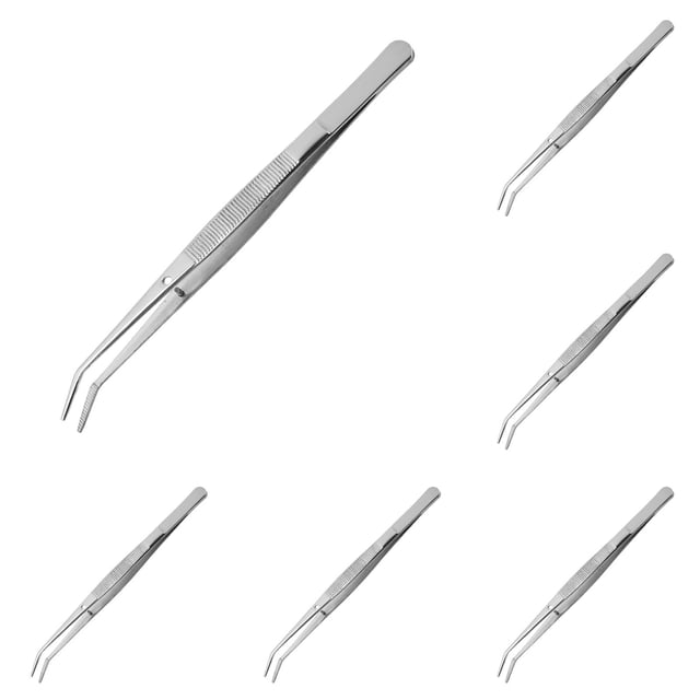 Pinces en Acier Inoxydable, Pinces à Machine à Coudre Multifonctions à Pointe Courbée Dentelée pour Réparation Artisanale, Machine à Coudre, Outils de Bijoux 1/2/3/4/5/6 Pcs