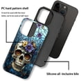 thumbnail image 2 of Case for iPhone 15 Pro Max, Stained Glass Dark Gothic Skeleton Floral Design Hybrid Dual Protection Soft TPU Hard PC Shockproof Anti-Scratch Cover Men Women Stylish Protective Phone Case, 2 of 7
