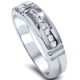 thumbnail image 2 of Pompeii 1/4ct Channel Set Diamond Ring 14K White Gold Mens Wedding Band (G/H,SI), 2 of 3