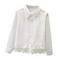 thumbnail image 4 of REDARER Girls Long Sleeve Blouse - Ruffled Button Down Shirt for School & Occasions, Kids Formal Top,Size:9-10 Years, 4 of 4