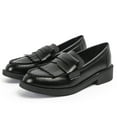 thumbnail image 6 of kkdom Loafer for Women Slip On Leahter Comfort Flat Tassel Shoes Black Size 6.5, 6 of 6