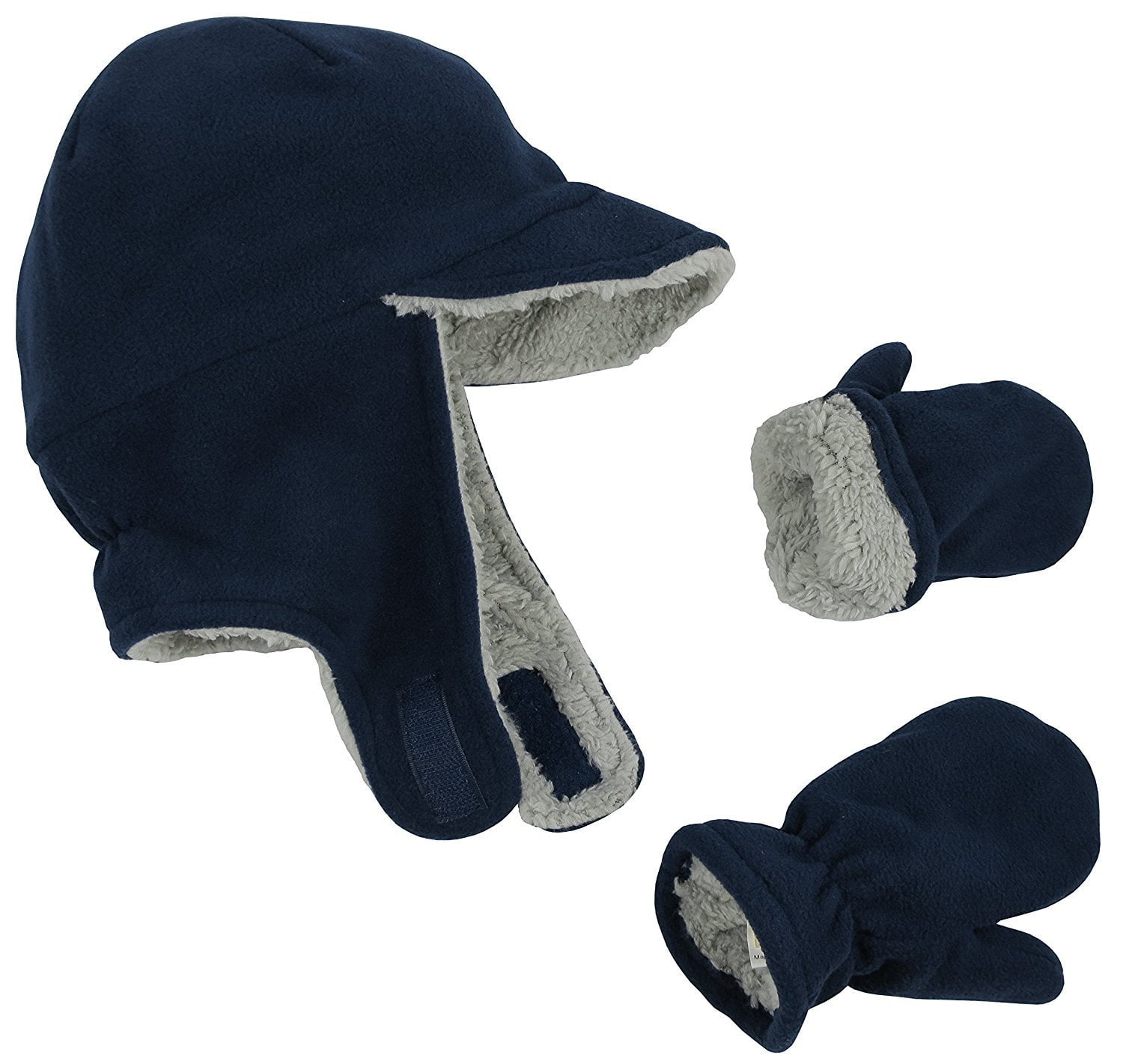 NICE CAPS Boy Sherpa Lined Fleece Brim 