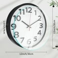 thumbnail image 5 of REGALWOVEN Silent Non-Ticking Modern Battery Operated Wall Clock for Kitchen and Living Room White-1 12 Inch, 5 of 6