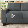 thumbnail image 4 of Muumblus 83.5" Living Room Sofa with Cup Holders, Cozy Plush Upholstered Couch, Corduroy Sofa 3-Seater, Gray, 4 of 12