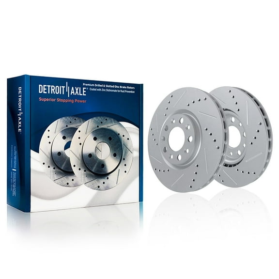 Detroit Axle - 330mm Front Drilled Disc Brake Rotors Replacement for 2018-2025 Jeep Wrangler 2020-2025 Gladiator