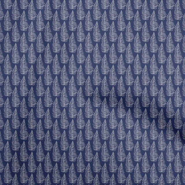 oneOone Silk Tabby Medium Blue Fabric Asian Block Sewing Material Print Fabric By The Yard 42 Inch Wide