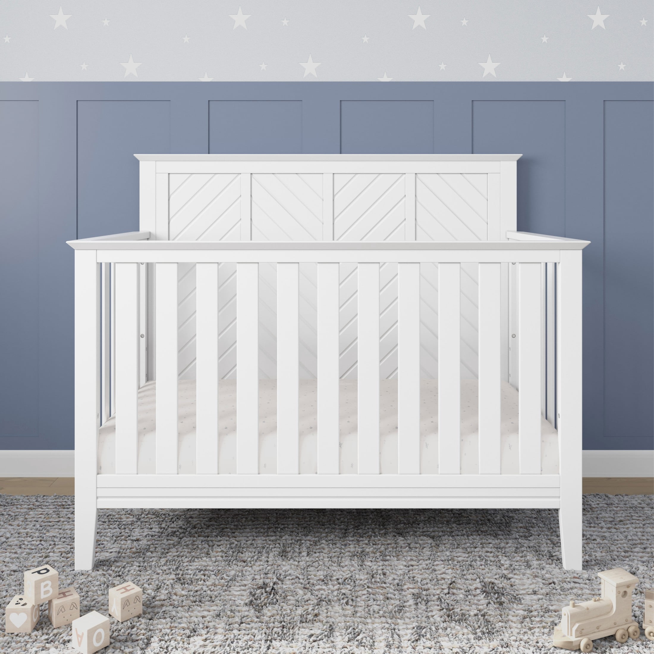 Child Craft Atwood Crib, Dresser & Chest Nursery Set, 4-in-1 Convertible Crib, Matte White, 3-Piece Nursery