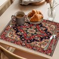 thumbnail image 3 of Red Vintage Placemats Set of 6, Floral Pattern Ethnic Style Non-Slip Place Mats Washable Table Mats for Kitchen Dining Table Decorations Indoor/Outdoor, 3 of 9
