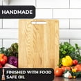 thumbnail image 4 of Cutting Board - 16x12 Inches Large Wood Cutting Board - Oak Cutting Board with Handle - Steak Board - Fruit Cutting Board - Real Wood Cutting Board - Chopping Board for Kitchen, 4 of 5