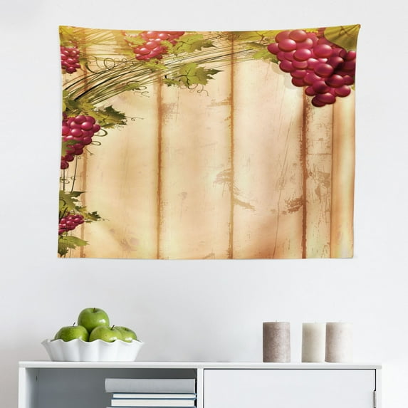 Fence Tapestry, Sheep Jumping Over a Fence in Cloud Sleep Bubble Shower Cartoon, Fabric Wall Hanging Decor for Bedroom Living Room Dorm, 2 Sizes, Pale Azure Blue White, by Ambesonne