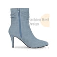 thumbnail image 3 of BLISSFUL STEP Pointed Toe Slouched Stiletto Heels Ankle Boots for Women, 3 of 5