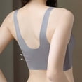 thumbnail image 3 of Womens Lace Bra V Neck Wide Shoulder Strap Solid Color Push Up No Underwire Underwear Gray XXL, 3 of 6
