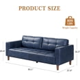 thumbnail image 2 of IDEALHOUSE Blue Sofa Bed, Modern Faux Leather Oversized 3-Seater Couch, Living Room Furniture, 2 of 7
