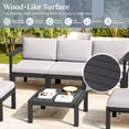 thumbnail image 6 of Stoog Patio Furniture Set, 6 Pcs Modular Outdoor Sofa Sets with Cushions, Outdoor Sectional Patio Conversation Set with Coffee Table for Backyard, Poolside, Black, 6 of 8