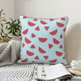 thumbnail image 6 of Xecao Watermelon Print Soft Velvet Decorative Throw Pillow Covers, Square Cushion Cases for Bed, Sofa, Living Room, Car, and Indoor Outdoor Use-20"x20", 6 of 8
